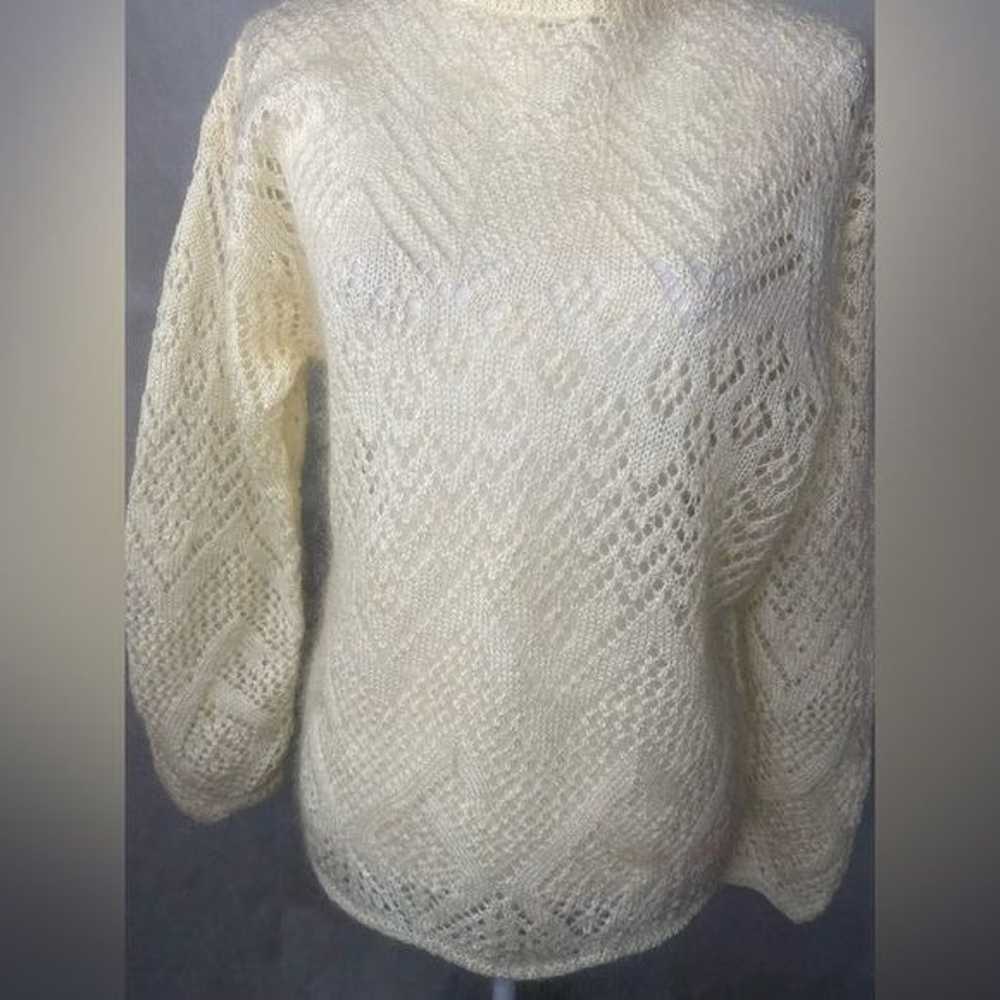 Vintage Express Tricot ladies cream colored mohai… - image 6