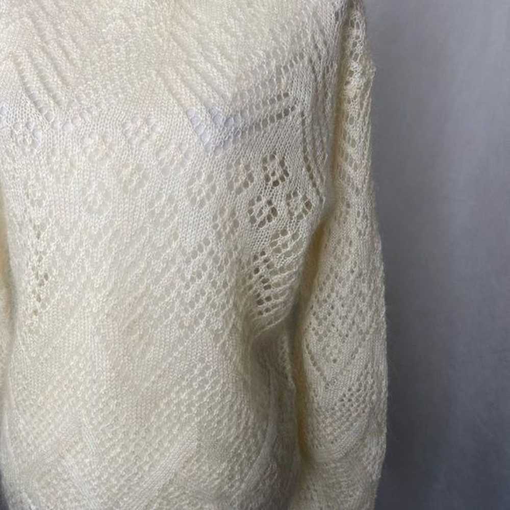 Vintage Express Tricot ladies cream colored mohai… - image 9