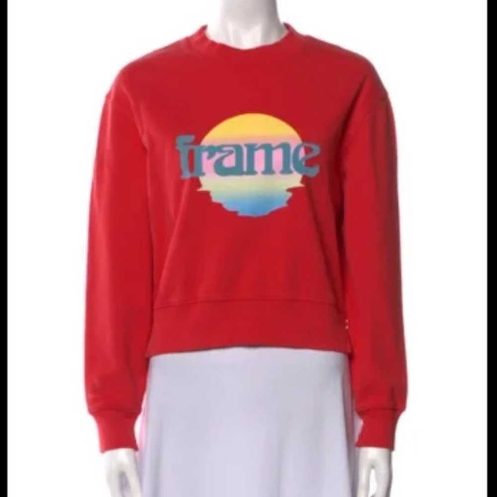 Frame Cropped Sweatshirt in Red Size XS - image 1