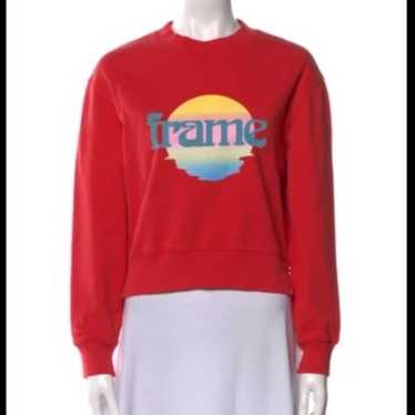 Frame Cropped Sweatshirt in Red Size XS - image 1