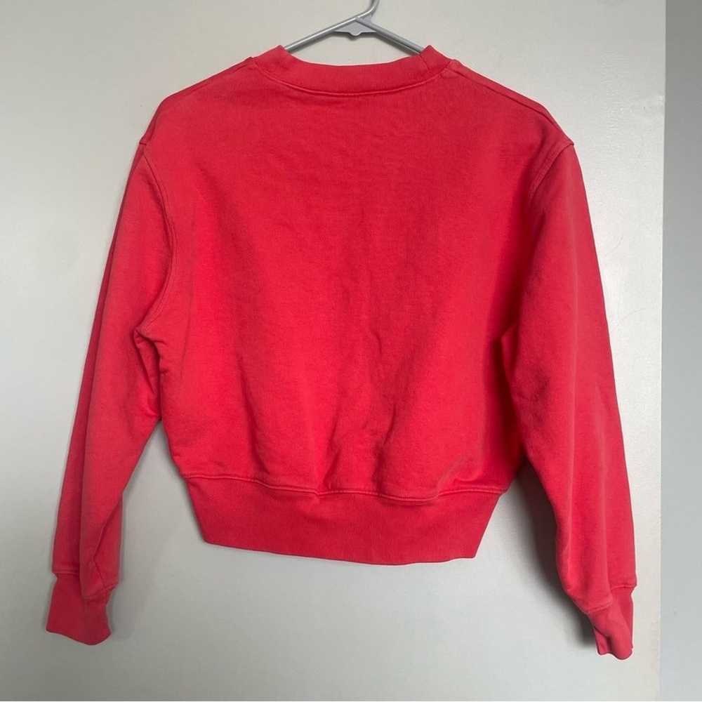 Frame Cropped Sweatshirt in Red Size XS - image 3