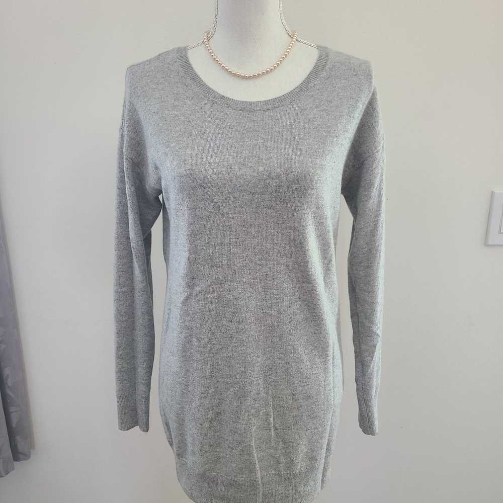 Everlane Heathered Gray 100% Cashmere Long Sleeve… - image 1