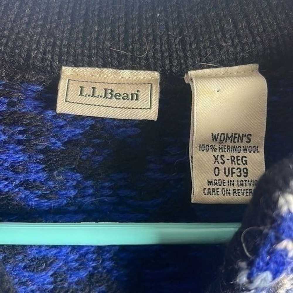 L.L. Bean 100% Merino Lambs' Wool Nordic Cardigan… - image 2