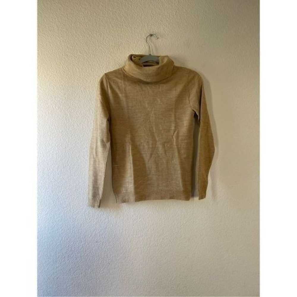 Pendleton vintage 100% virgin wool tan turtleneck… - image 1