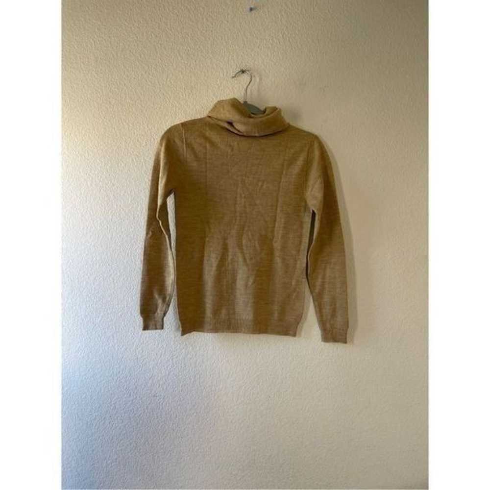 Pendleton vintage 100% virgin wool tan turtleneck… - image 2