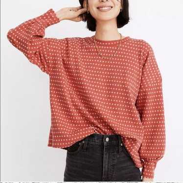 Madewell Floral Jacquard Puff-Sleeve Top