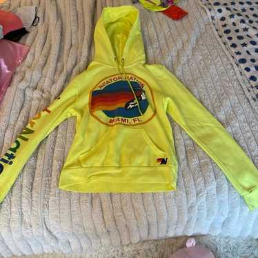 Aviator Nation Neon Yellow Miami Fl Sweatshirt