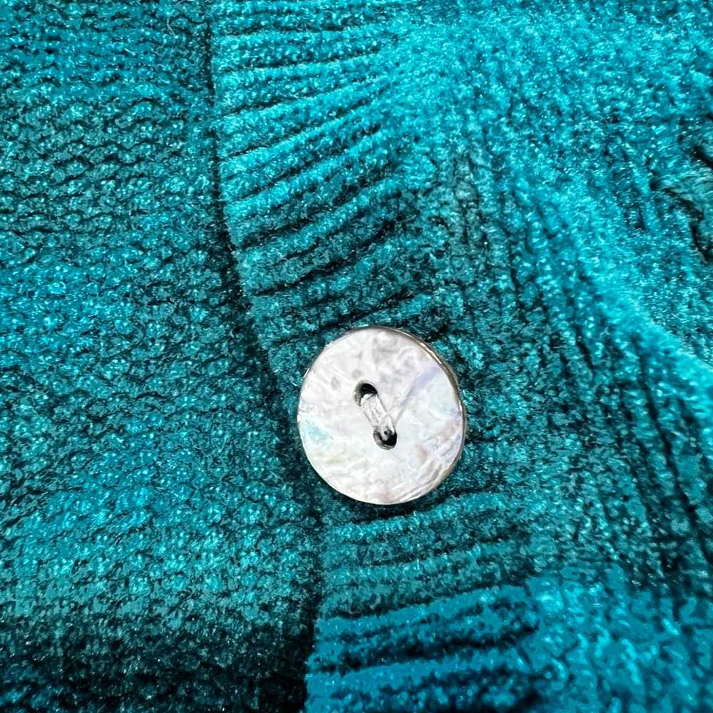 Karen Scott Pearlized Button Crewneck Cardigan Te… - image 4