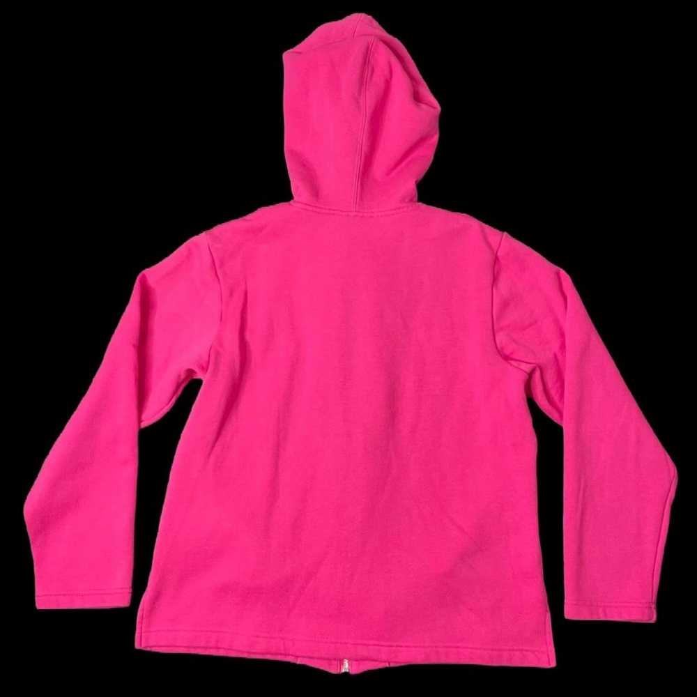 Vintage 90s Hot Pink Snowflake Zip Up Hoodie Quac… - image 2