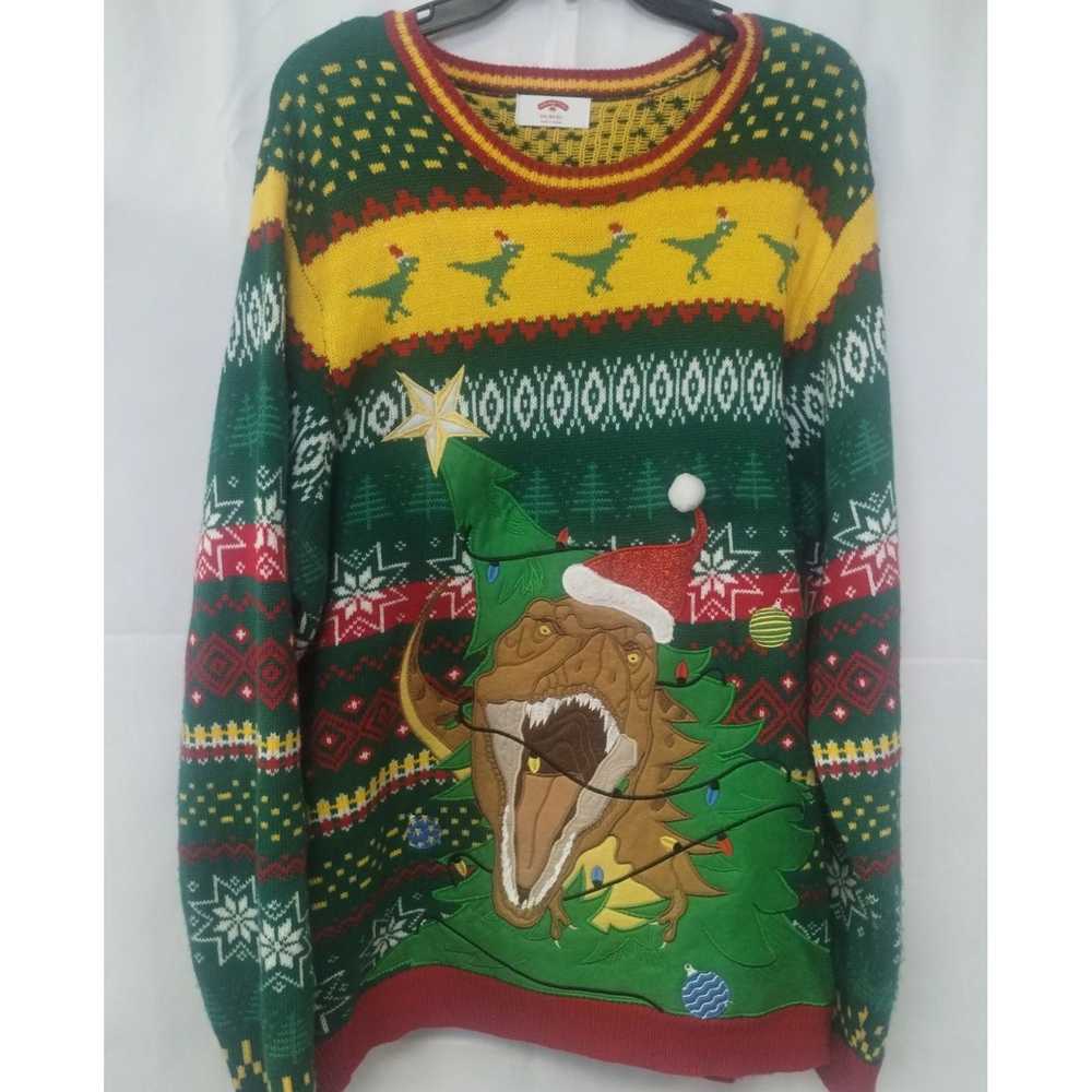 Other HolidayTime Men's Green Ugly Christmas Swea… - image 1