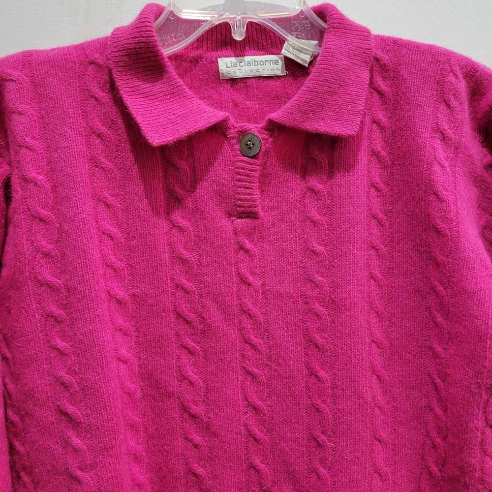 Liz Claiborne sweater Lambswool pink - image 2