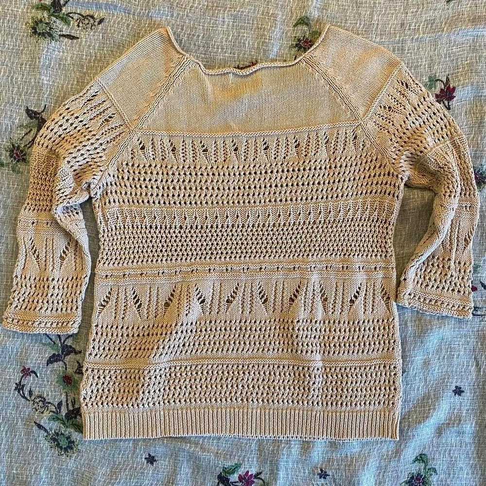 Vintage crochet open knit jumper sweater - image 2