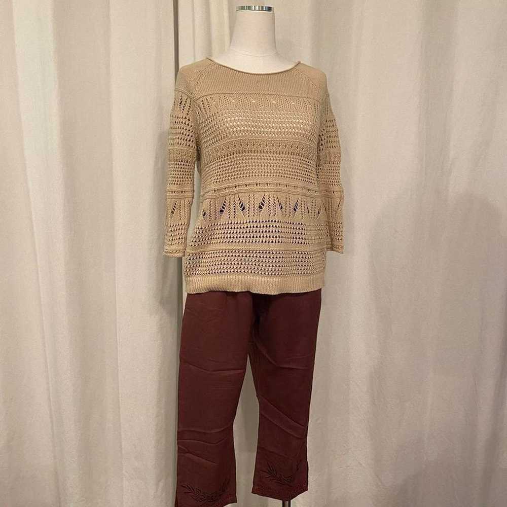 Vintage crochet open knit jumper sweater - image 3