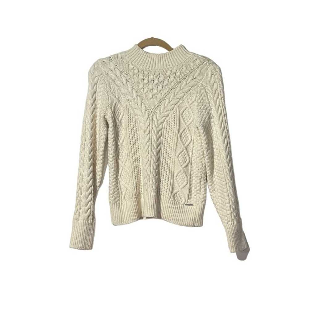 Abercrombie and Fitch Cableknit Sweater White Siz… - image 1