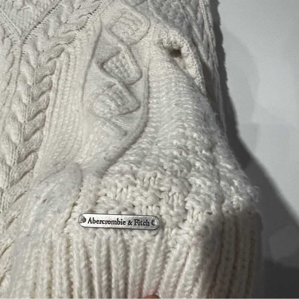 Abercrombie and Fitch Cableknit Sweater White Siz… - image 4