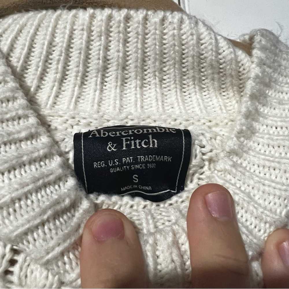 Abercrombie and Fitch Cableknit Sweater White Siz… - image 6