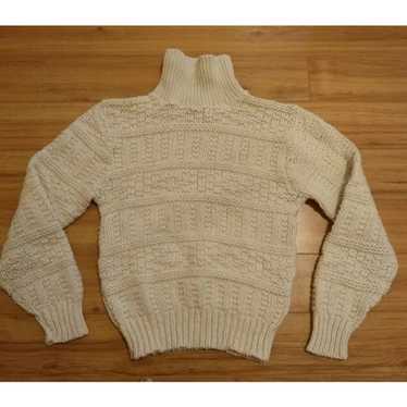 Galaxie Cable Knit Fisherman Sweater Womens S Cre… - image 1