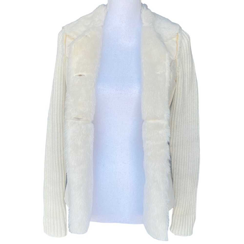 Y2K Vintage Vegan Suede Patchwork Panel Faux Fur … - image 7