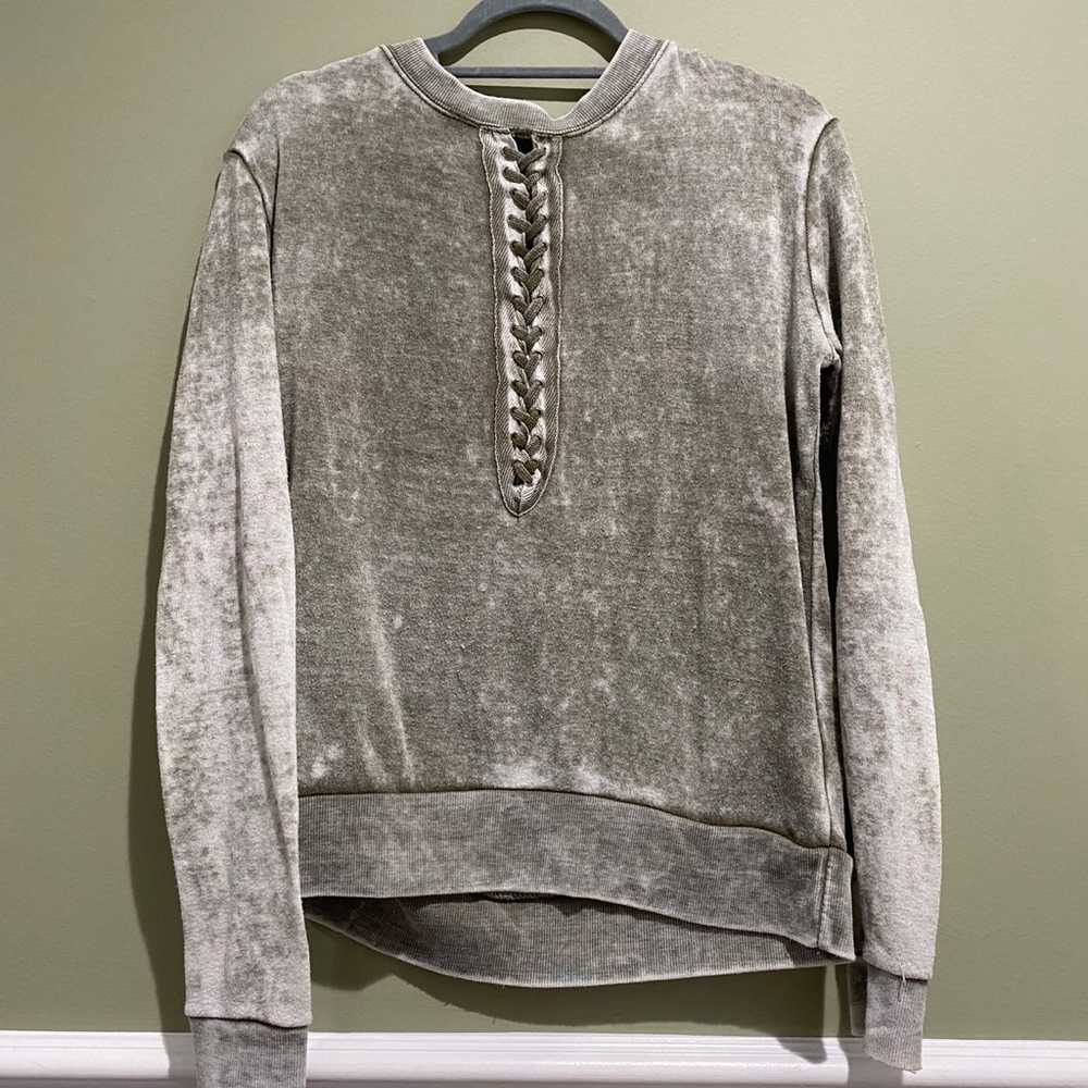 vintage havana olive green and grey wash sweater … - image 2