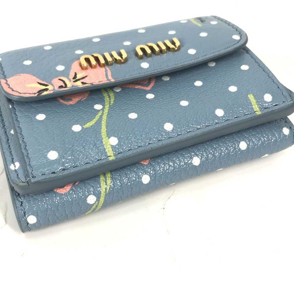 Miu Miu Miu Miu Logo flower Trifold Wallet Polka … - image 4