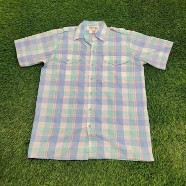 Vintage Vintage Pastel Safari Button Shirt Medium… - image 1