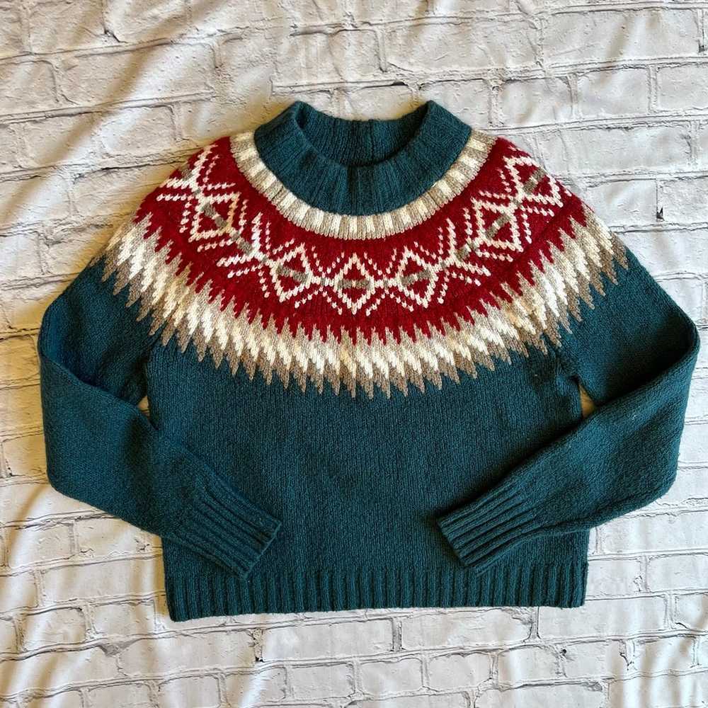 American Eagle Knit Pull Over Fair Isle Sweater W… - image 1