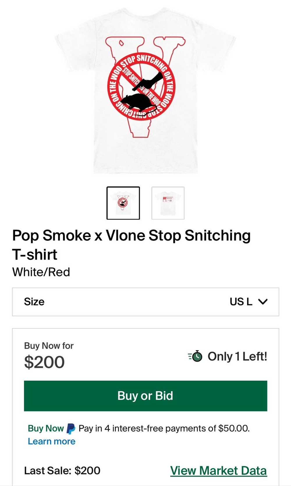 Vlone Vlone X Pop Smoke Stop Snitching On The Woo… - image 6