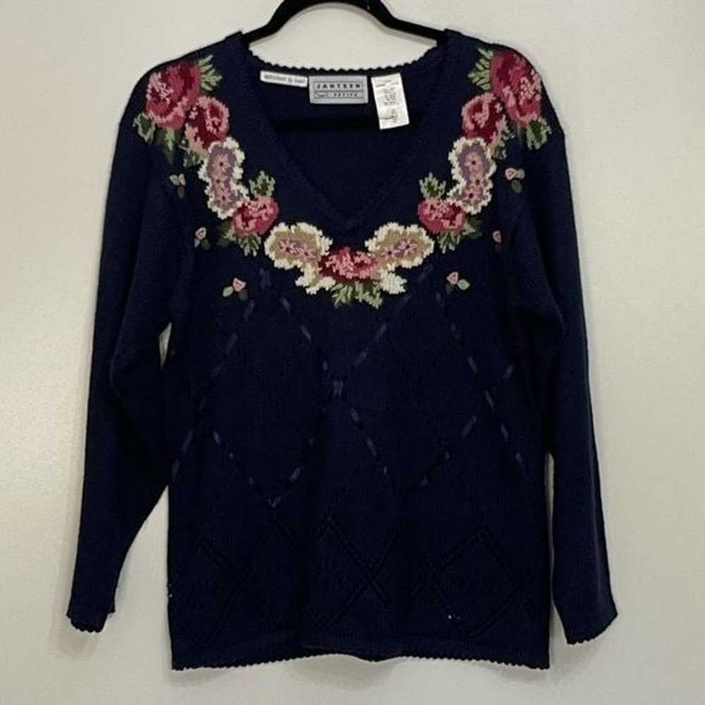 Vintage 80s's Jantzen Classics Floral Hand Embroi… - image 11