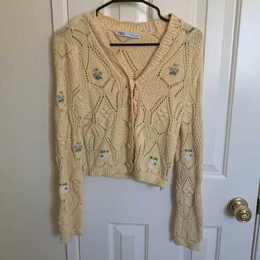 ZARA Women Floral Sweater Knit Cardigan 3991/012,… - image 1