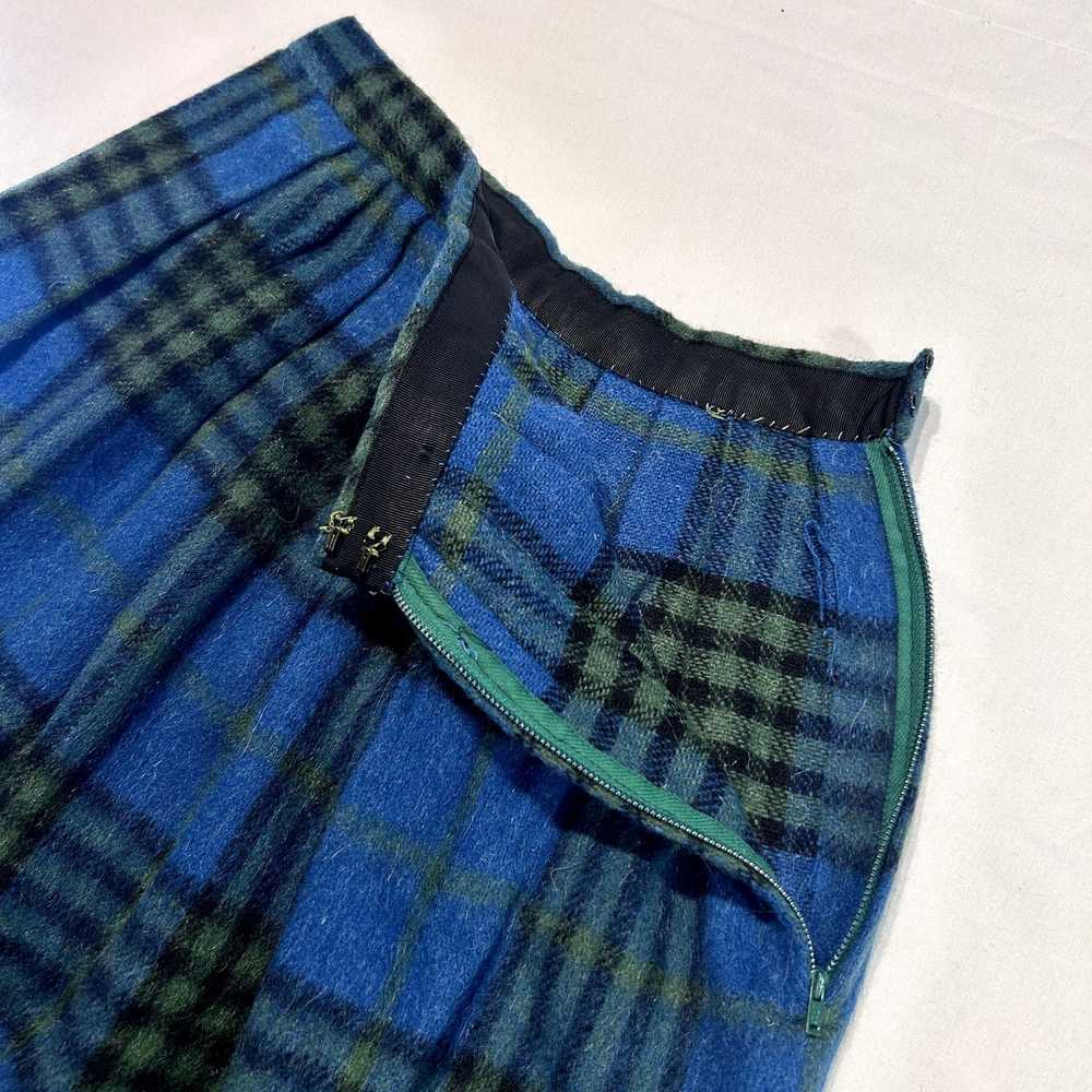 Handmade Vintage 80s Blue Plaid Wool Blend hand-s… - image 4