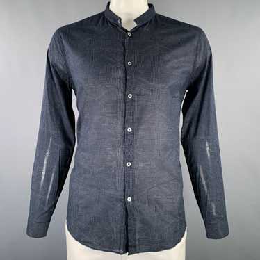 John Varvatos Navy Grey Cross Cotton Collarless L… - image 1