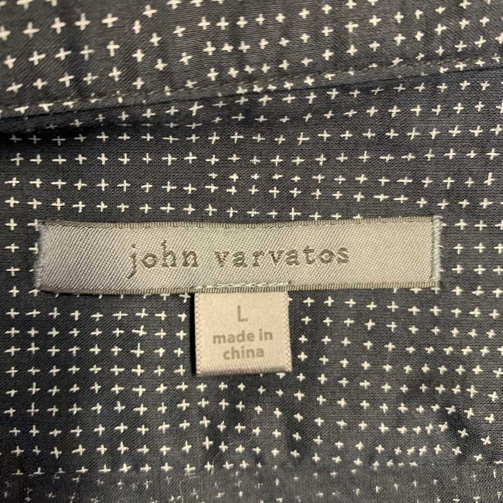 John Varvatos Navy Grey Cross Cotton Collarless L… - image 5