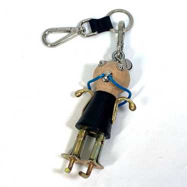 Prada PRADA Saffiano Bag Bag Charm Key Holder Bla… - image 1