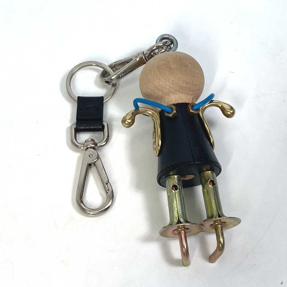 Prada PRADA Saffiano Bag Bag Charm Key Holder Bla… - image 3