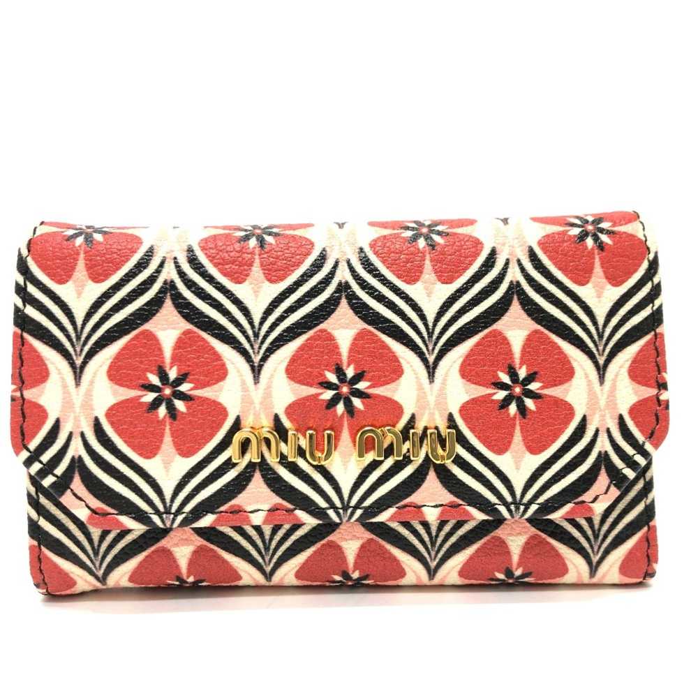 Miu Miu Miu Miu Logo floral pattern 6-key case sm… - image 1