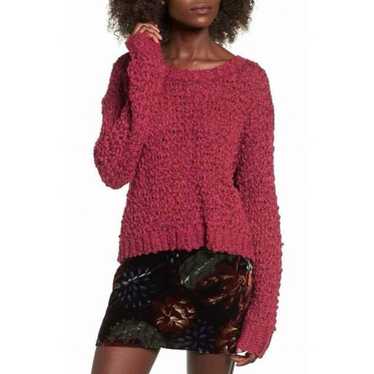 Band of Gypsies | Open Knit Sweater Red Crop Small