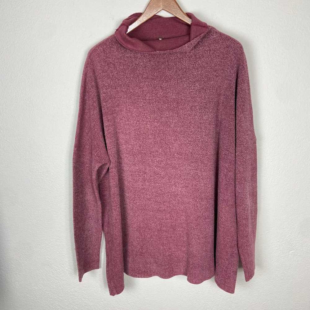 Free People Oversized Fleece Tunic S Maroon Burgu… - image 3