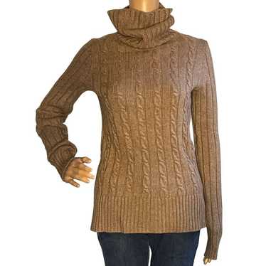 J.Crew Tan Ribbed Cable knit Turtleneck Sweater Si