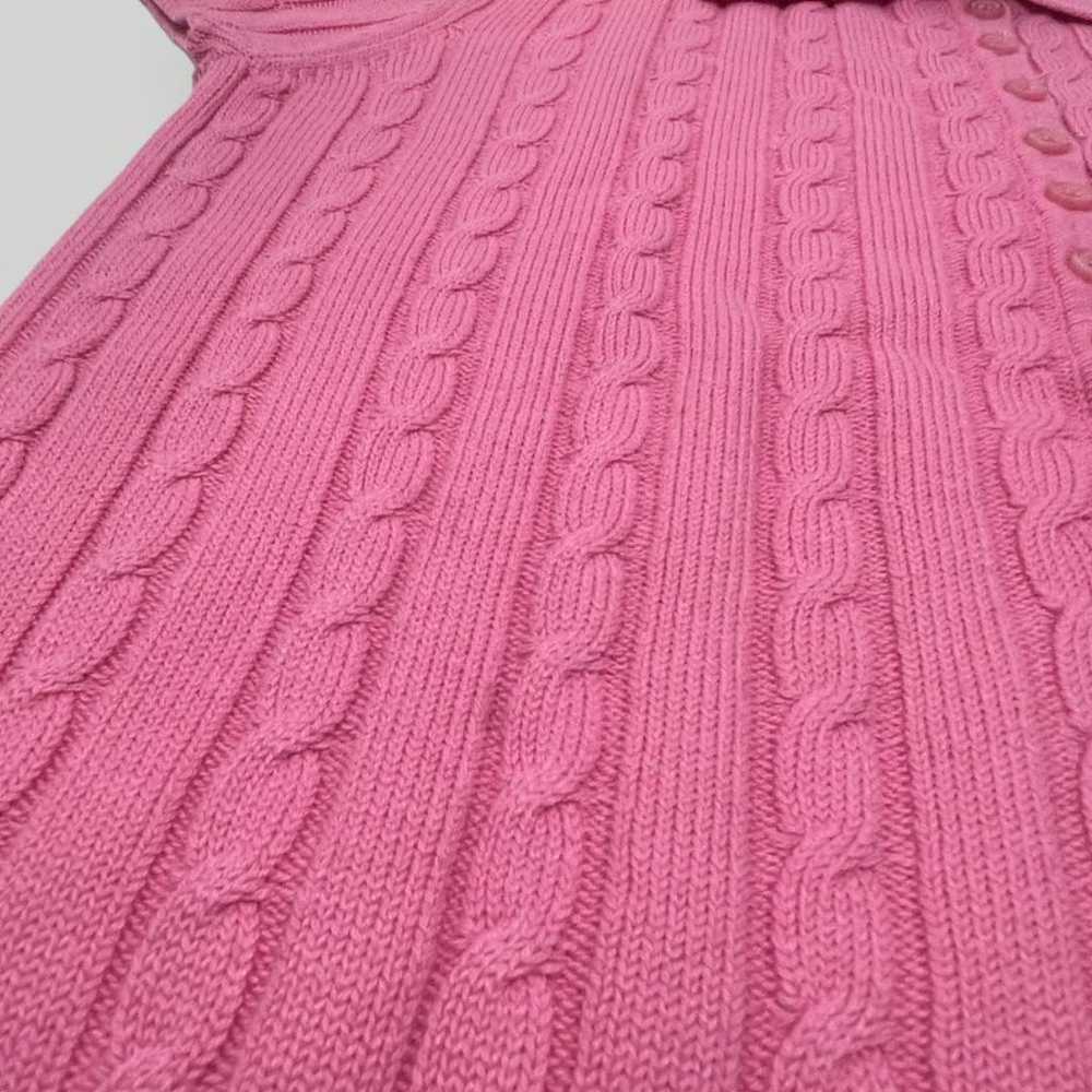 Vintage y2k Cable Knit Polo Short Sleeve Sweater … - image 4