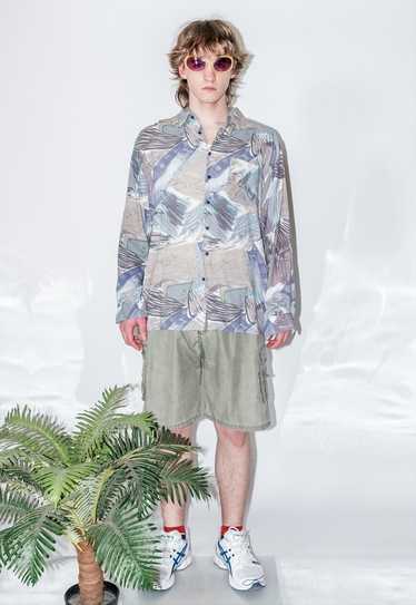 Vintage Y2K abstract print vacation shirt in paste