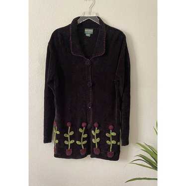 Vintage Papy Boez Black Knitted Sweater Cardigan T