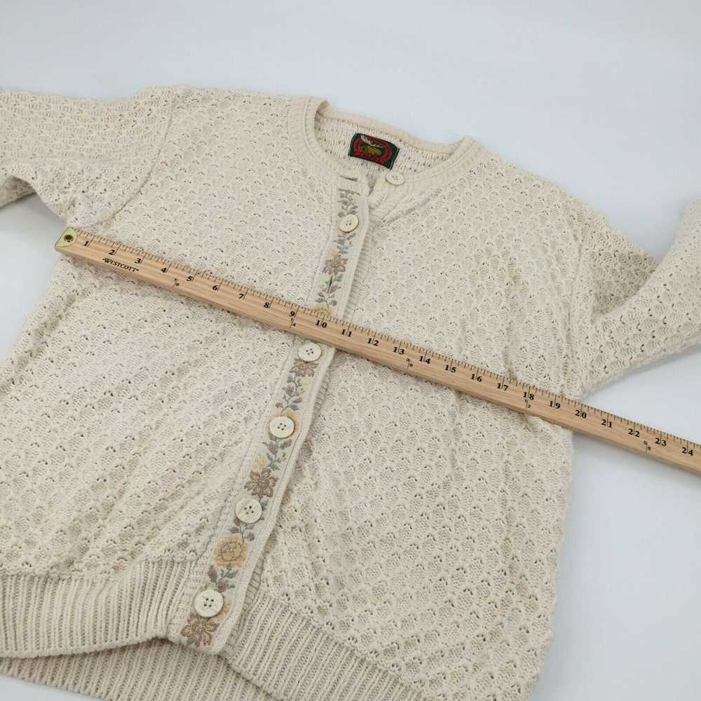 Vintage ALPS Ivory Long Sleeve Knit Cardigan Flor… - image 4