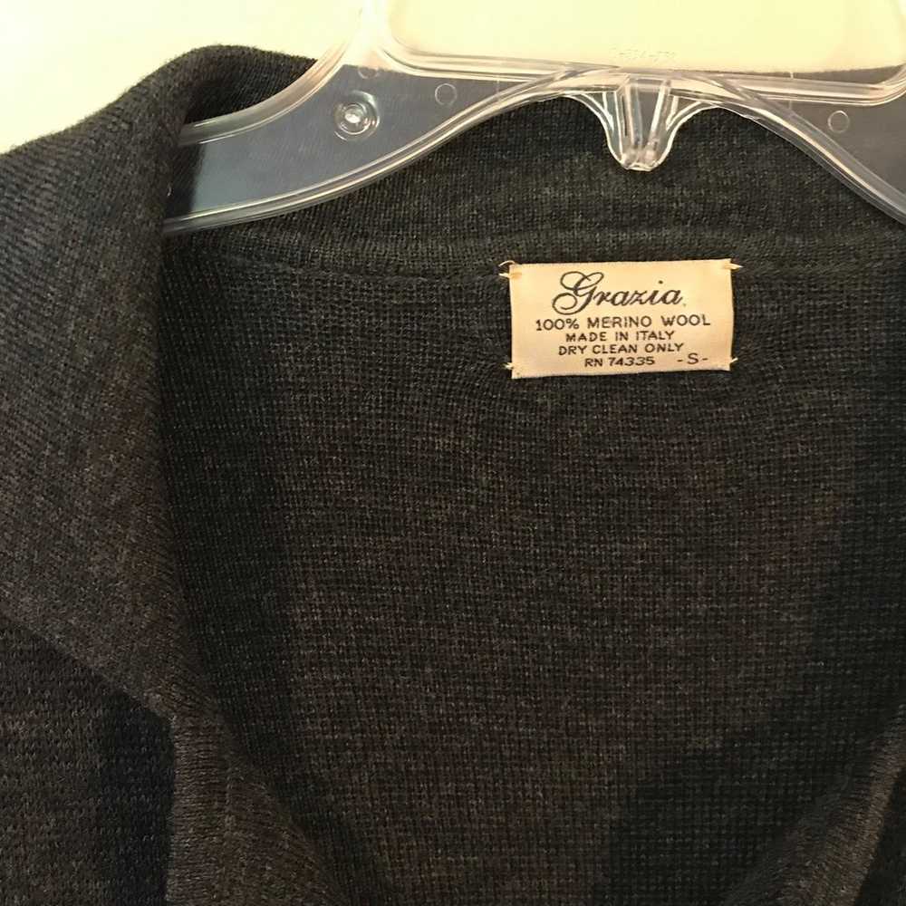 Grazia Vintage Grey Merino Wool Grandpa Cardigan - image 6