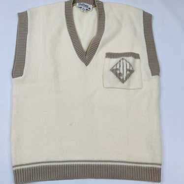 80s Virgin Wool Sleeveless Sweater Vest - image 1