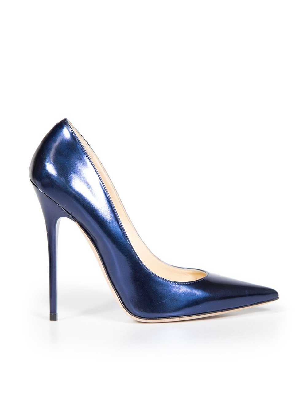 Jimmy Choo Navy Patent Leather Anouk Pumps - image 1