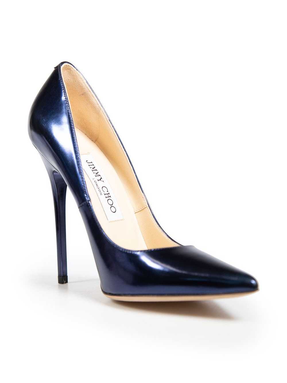 Jimmy Choo Navy Patent Leather Anouk Pumps - image 2