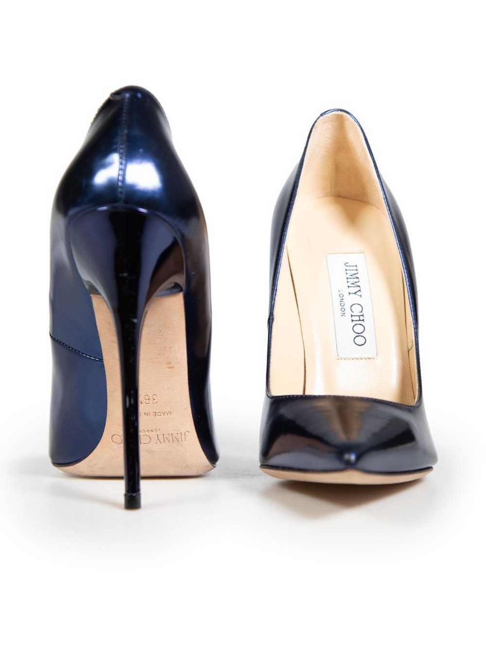 Jimmy Choo Navy Patent Leather Anouk Pumps - image 3