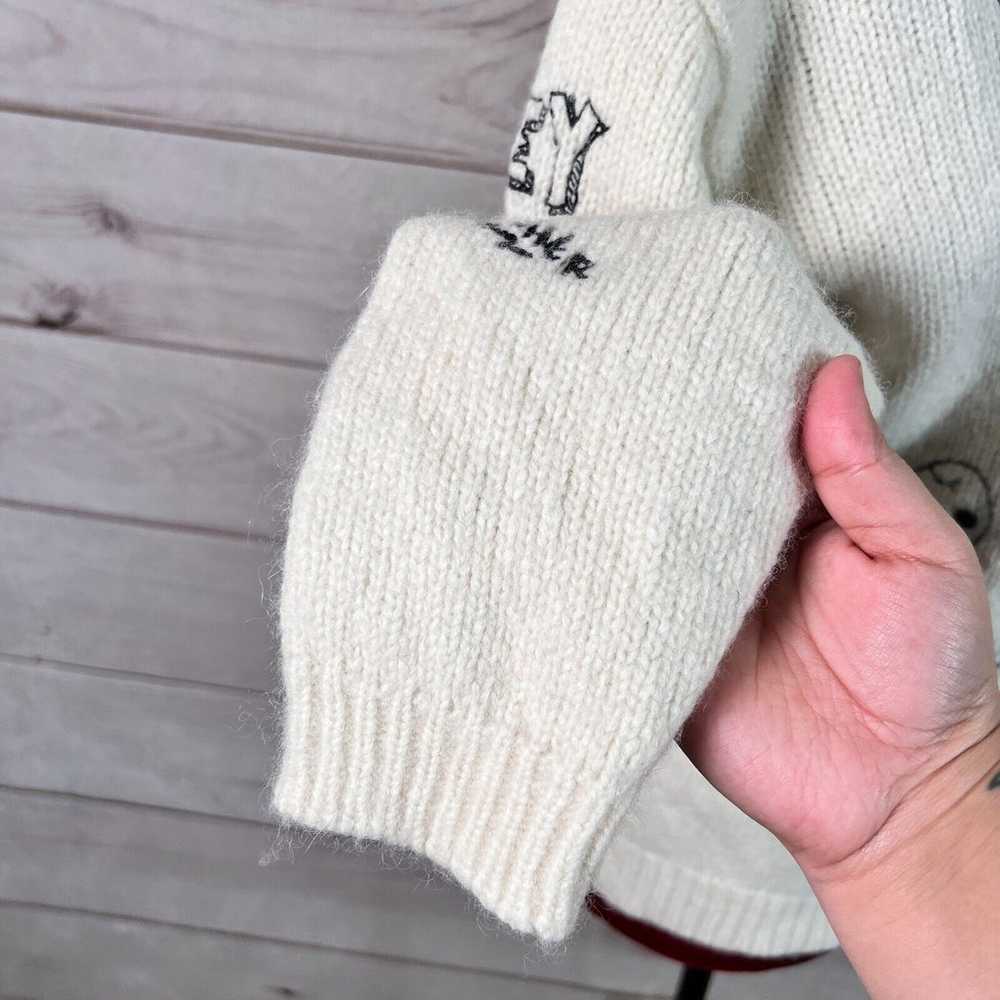 Mother Sweater Crewneck Embroidered Baby Alpaca W… - image 9