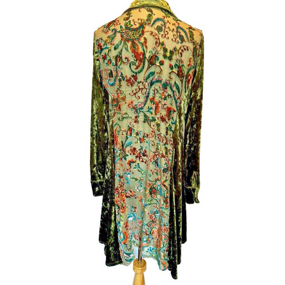 Dor Dor Couture Long Duster Floral Velvet Burnout… - image 3