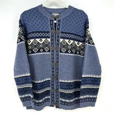 Vintage Nordic Crew Neck Long Sleeve Cardigan Swe… - image 1